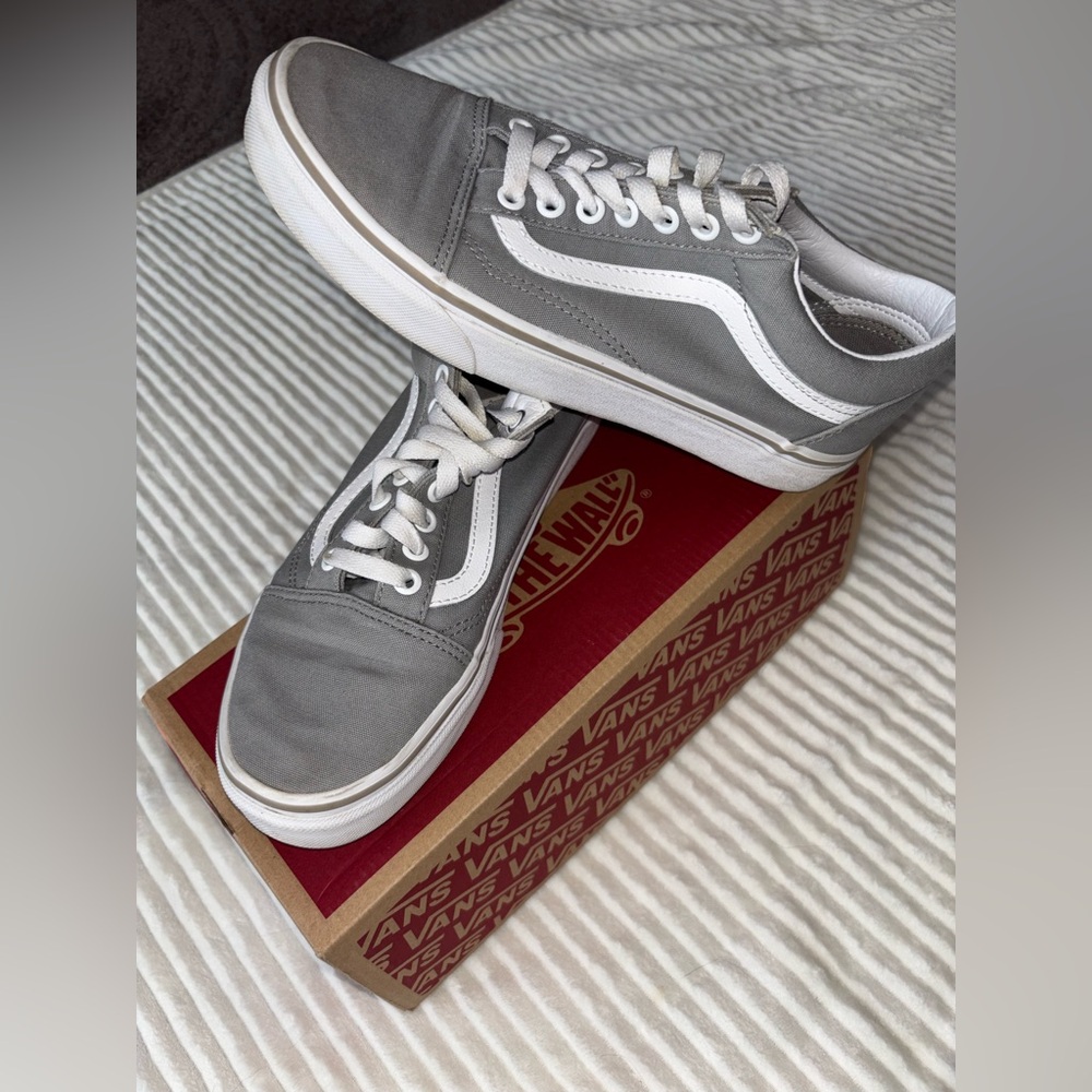 Vans Women Gray and White Sneakers